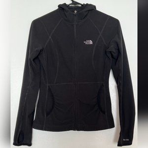 The North Face TKA100 Women's XS Fleece Full Zip Jacket Thumb Holes Black Hooded